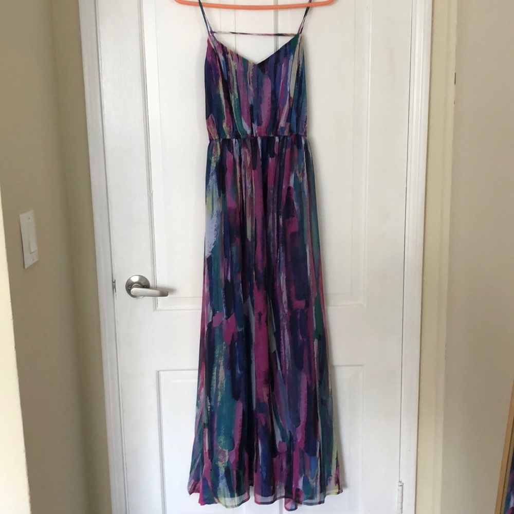 BB Dakota Barby Fuchsia Print Maxi Dress